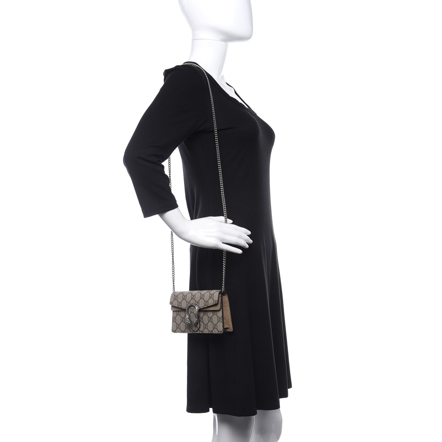Gucci GG Supreme Monogram Super Mini Dionysus Shoulder Bag Taupe 2 of 7