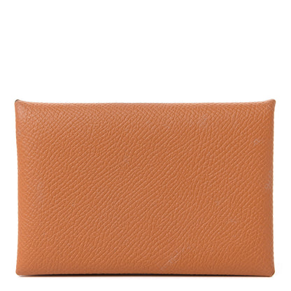 Hermes Epsom Calvi Card Case Gold 1 of 10