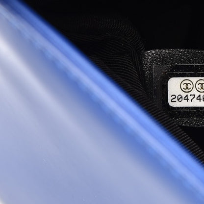 Chanel Patent Calfskin Medium Plexiglass Boy Flap Blue 7 of 7