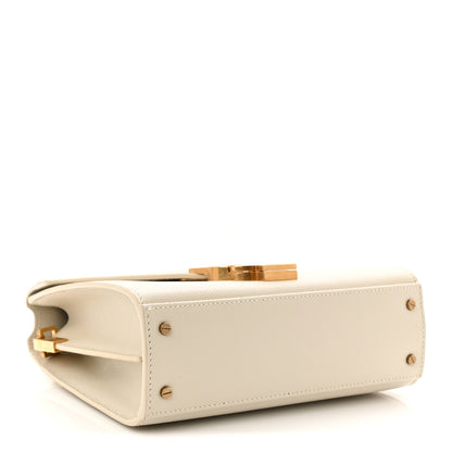 Saint Laurent Grain de Poudre Mini Classic Monogram Cassandra Top Handle Vintage White 4 of 10