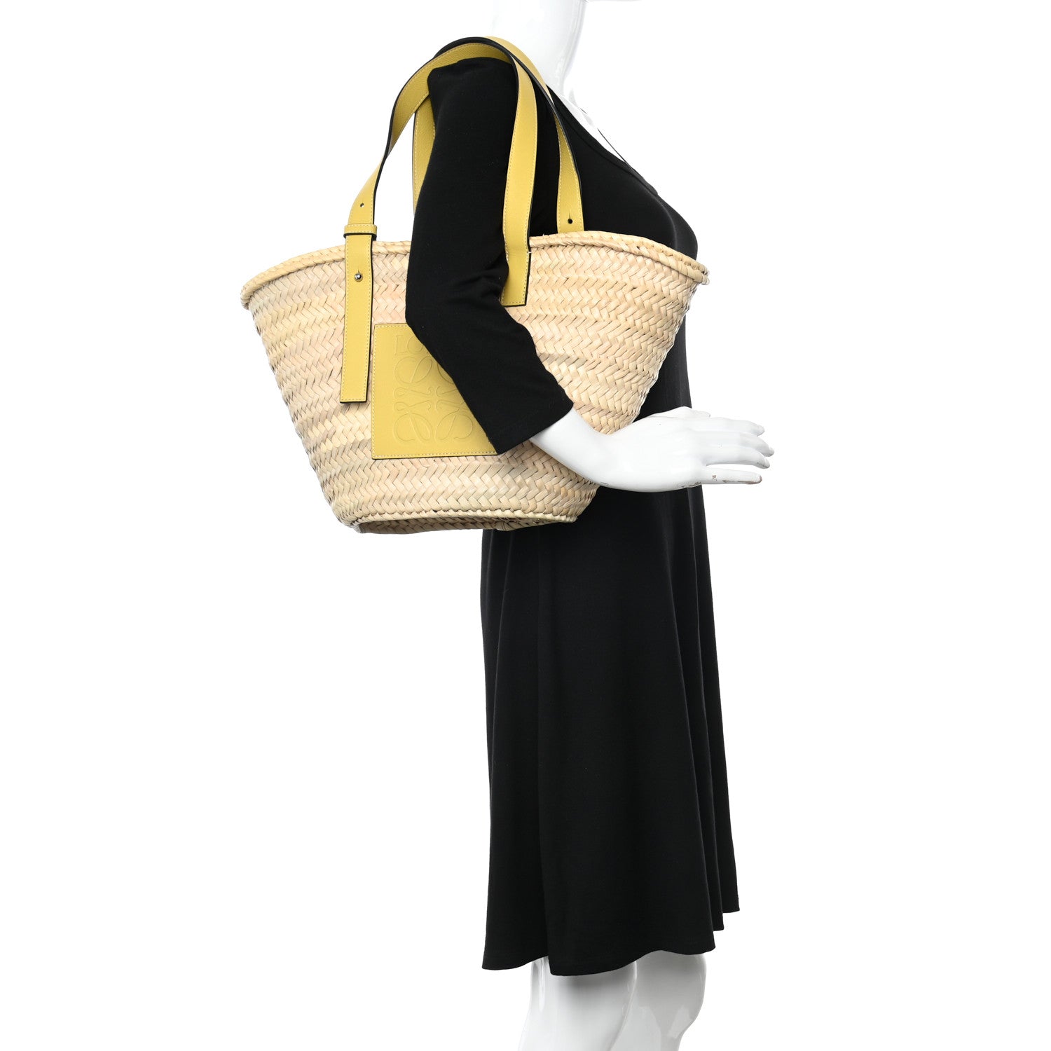 Loewe Raffia Small Basket Tote Bag Natural Yellow 2 of 9