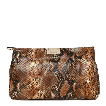 Jimmy Choo Snakeskin Clutch Brown 1 of 10