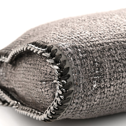 Stella McCartney Metallic Woven Boucle Falabella Fold Over Tote Dark Grey 8 of 9