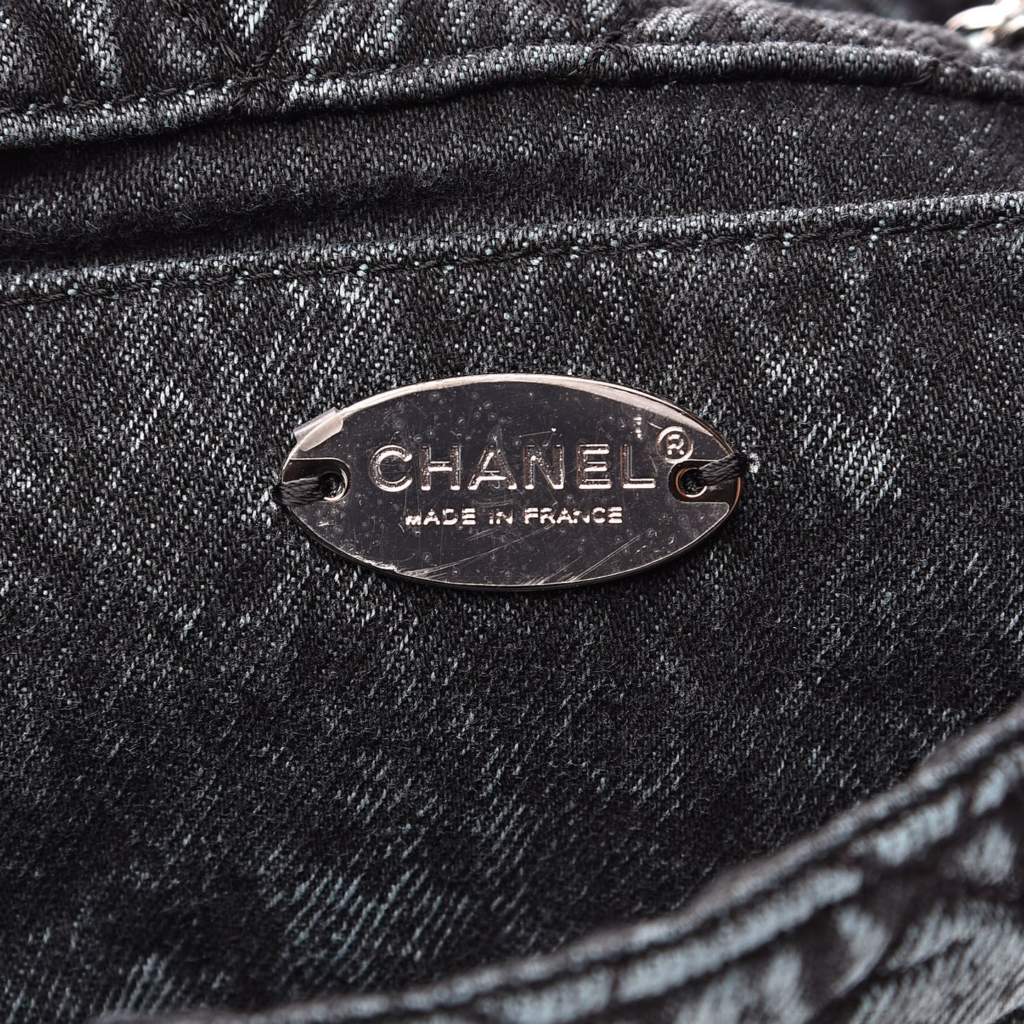 Denim Quilted Small Denimpression Flap Blue Black