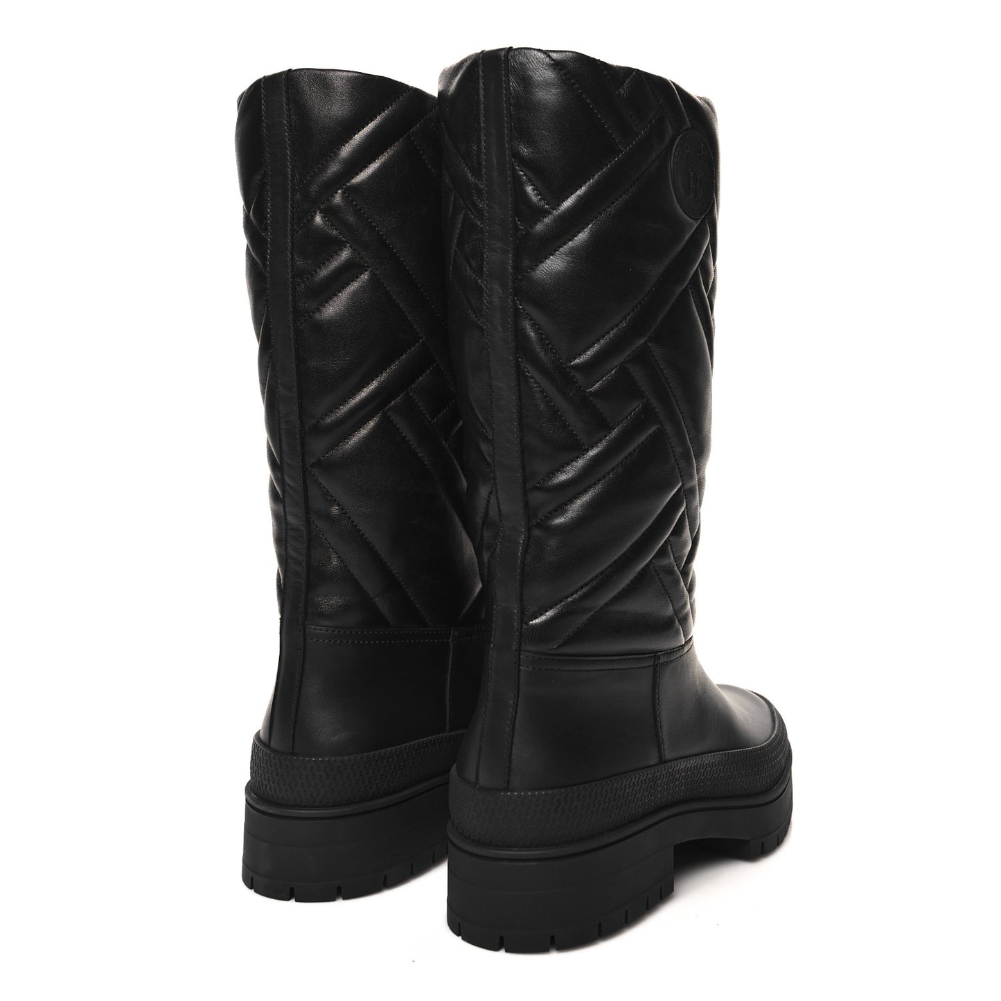Goatskin Quilted Fuji Boots 38 Black