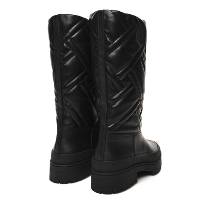 Hermes Goatskin Quilted Fuji Boots 38 Black 4 of 8
