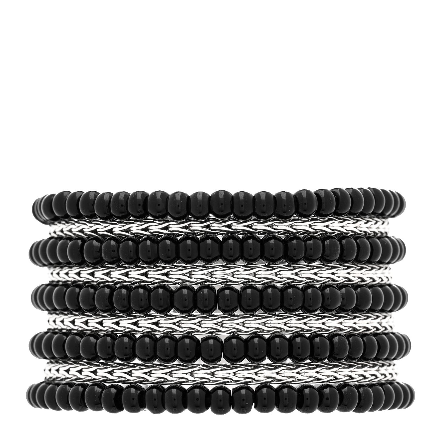 Sterling Silver Black Onyx Multi Strand Bracelet
