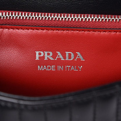 Prada Soft Calf Impunture Medium Diagramme Flap Black 6 of 9