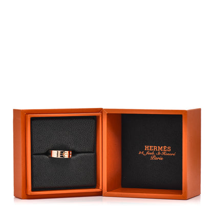 Hermes 18K Rose Gold Diamond PM Kelly Ring 50 5.5 5 of 5