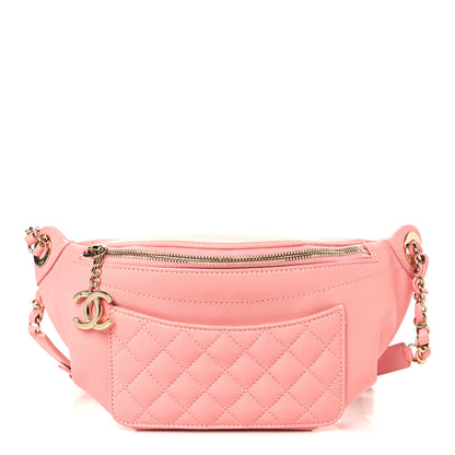 Chanel Lambskin Quilted Bi Waist Bag Fanny Pack Pink 1 of 10