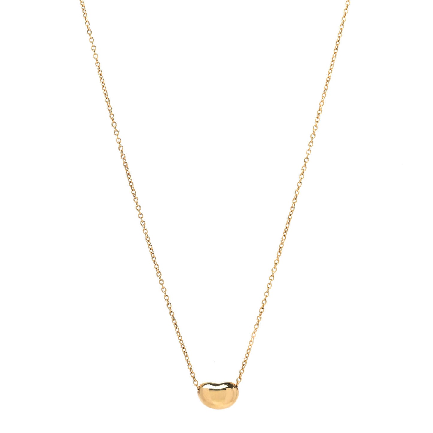 18K Yellow Gold 9mm Elsa Peretti Bean Pendant Necklace
