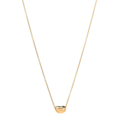 Tiffany 18K Yellow Gold 9mm Elsa Peretti Bean Pendant Necklace 1 of 7