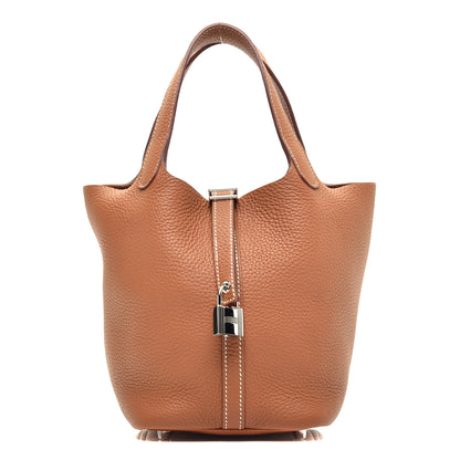 Hermes Taurillon Clemence Picotin Lock 18 PM Gold 1 of 9