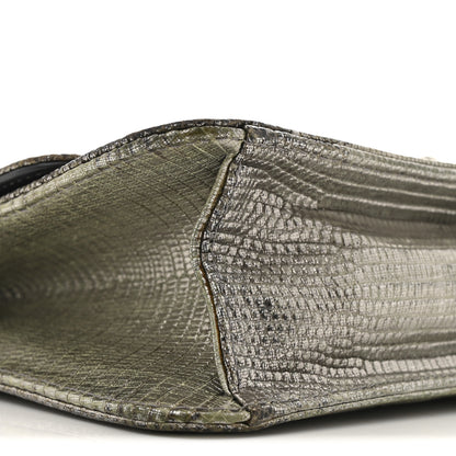 Christian Dior Metallic Lizard Miss Dior Promenade Pouch Gunmetal 9 of 12