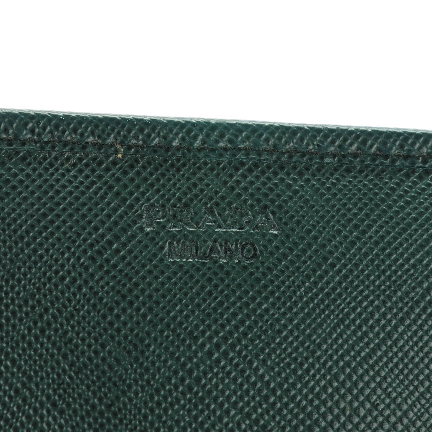 Prada Saffiano Metal Continental Flap Wallet Smeraldo 6 of 8