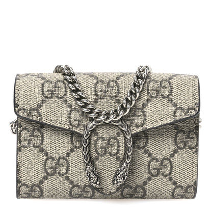 Gucci GG Supreme Monogram Dionysus Coin Purse Taupe 1 of 10