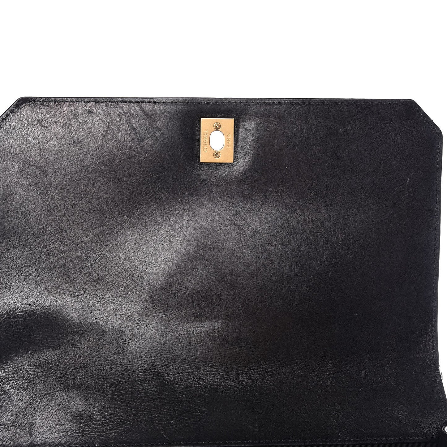 Grained Calfskin Quilted Medium Flap Black