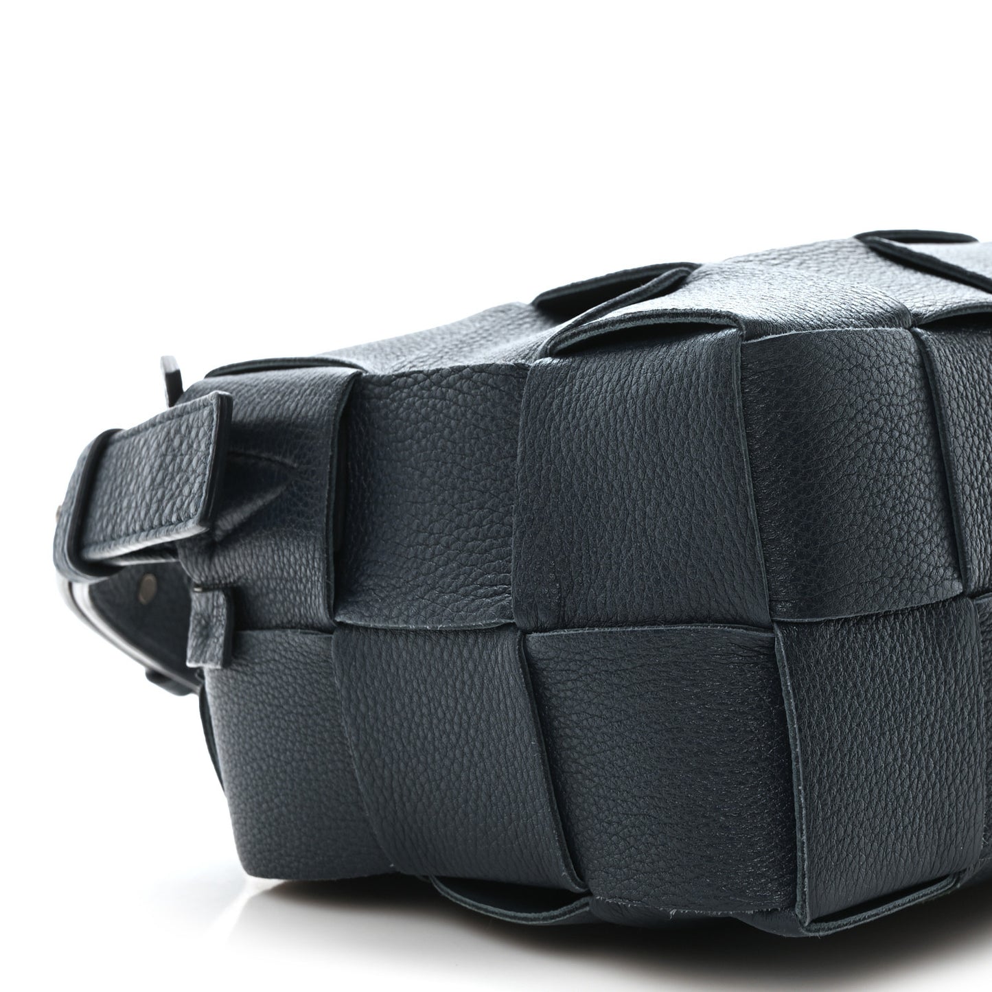 Grained Calfskin Maxi Intrecciato Brick Cassette Bag Deep Blue