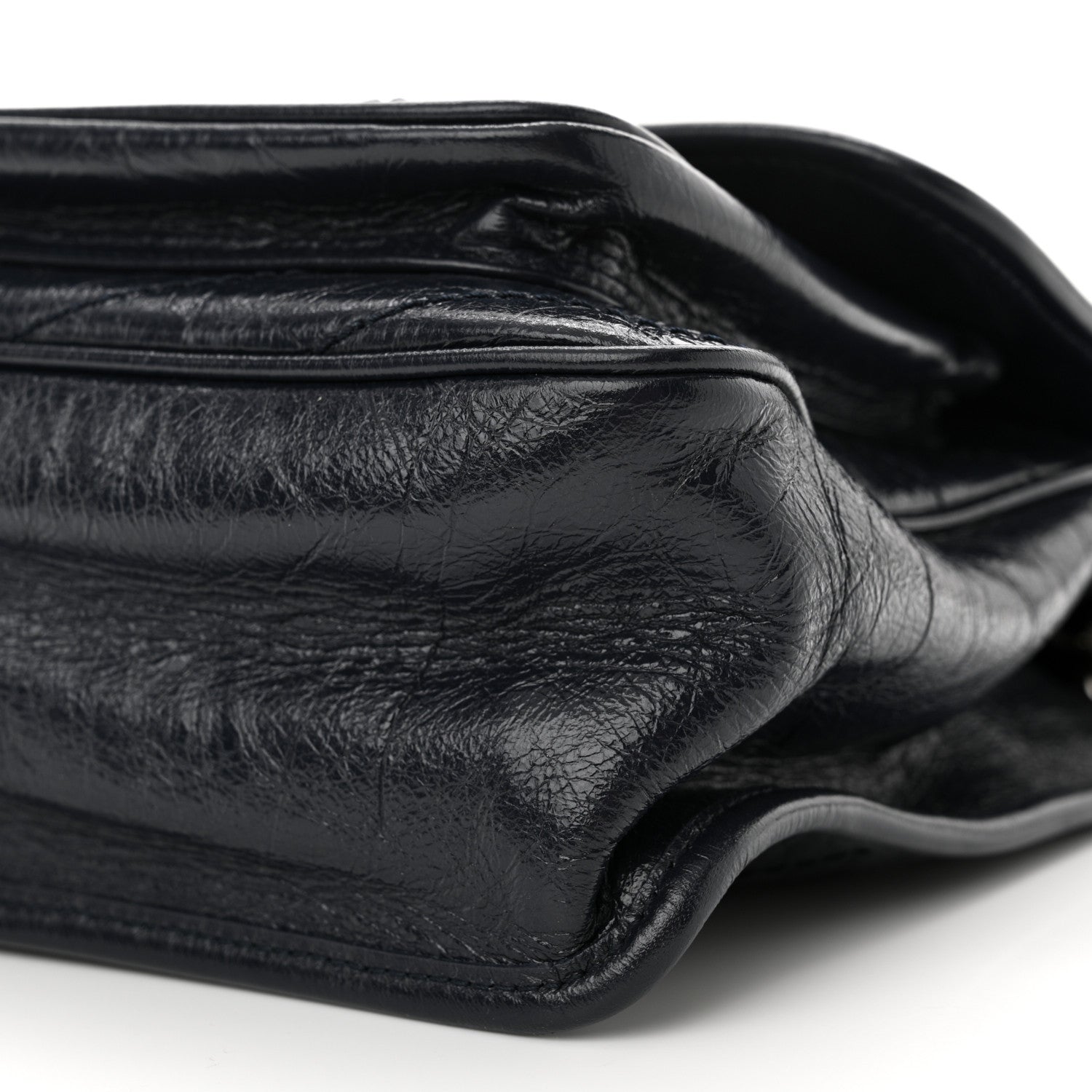 Saint Laurent Crinkled Calfskin Matelasse Monogram Medium Niki Chain Satchel Deep Marine 10 of 10