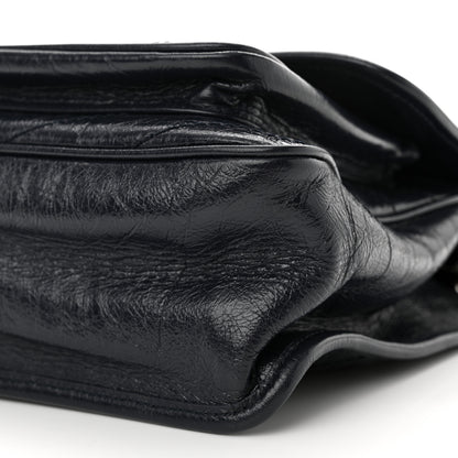 Saint Laurent Crinkled Calfskin Matelasse Monogram Medium Niki Chain Satchel Deep Marine 10 of 10
