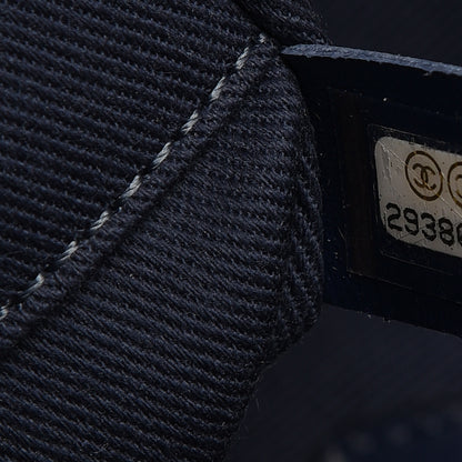 Chanel Mixed Fibers Striped Small Deauville Tote Navy Blue 7 of 10