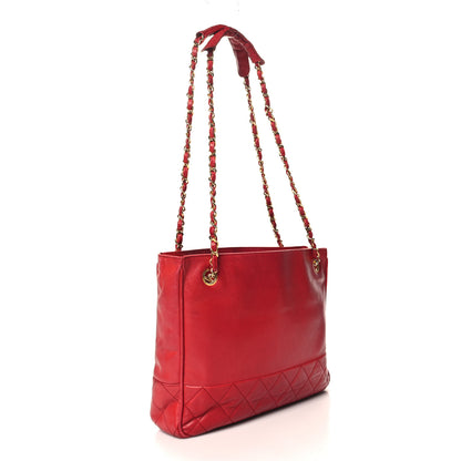 Chanel Lambskin Quilted Tote Red 3 of 15