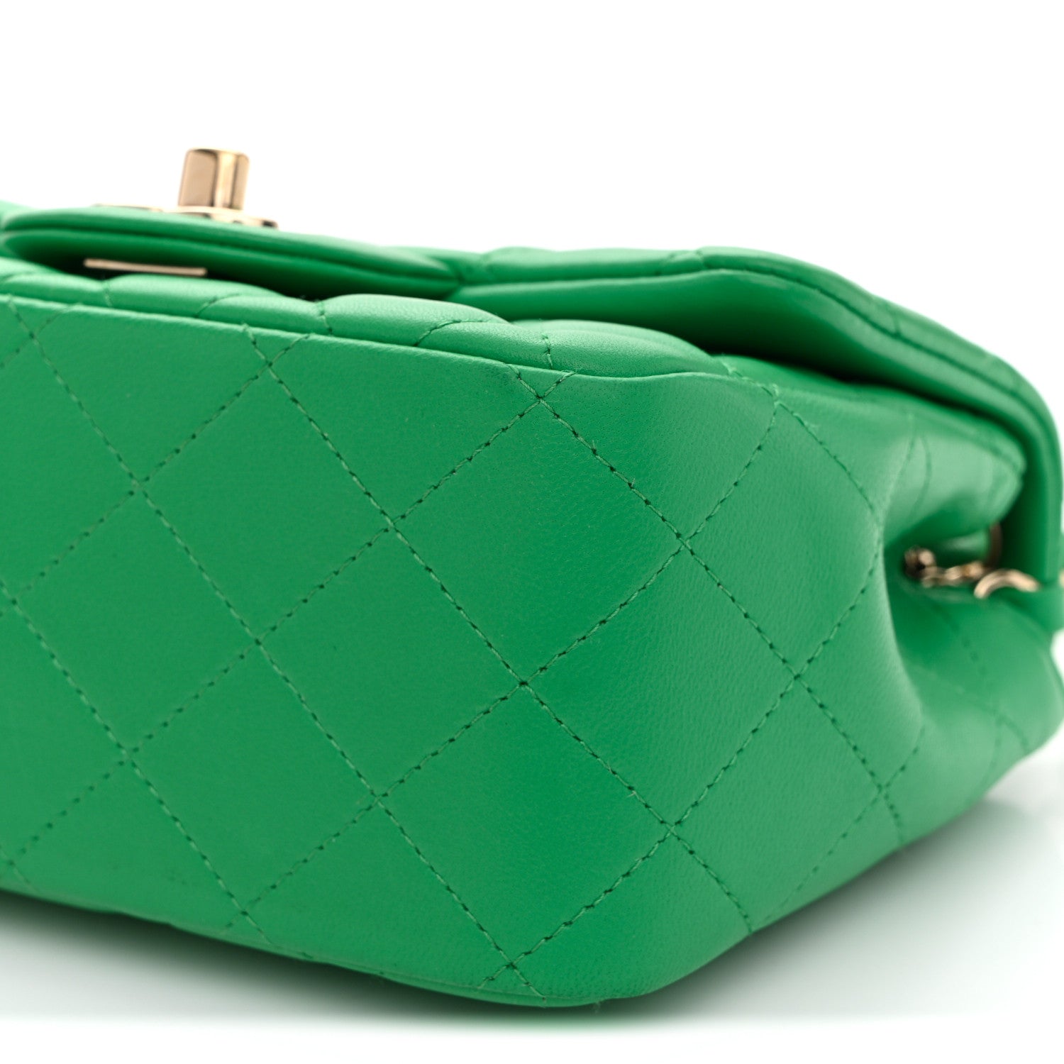 Chanel Lambskin Quilted Mini Square Flap Green 10 of 11