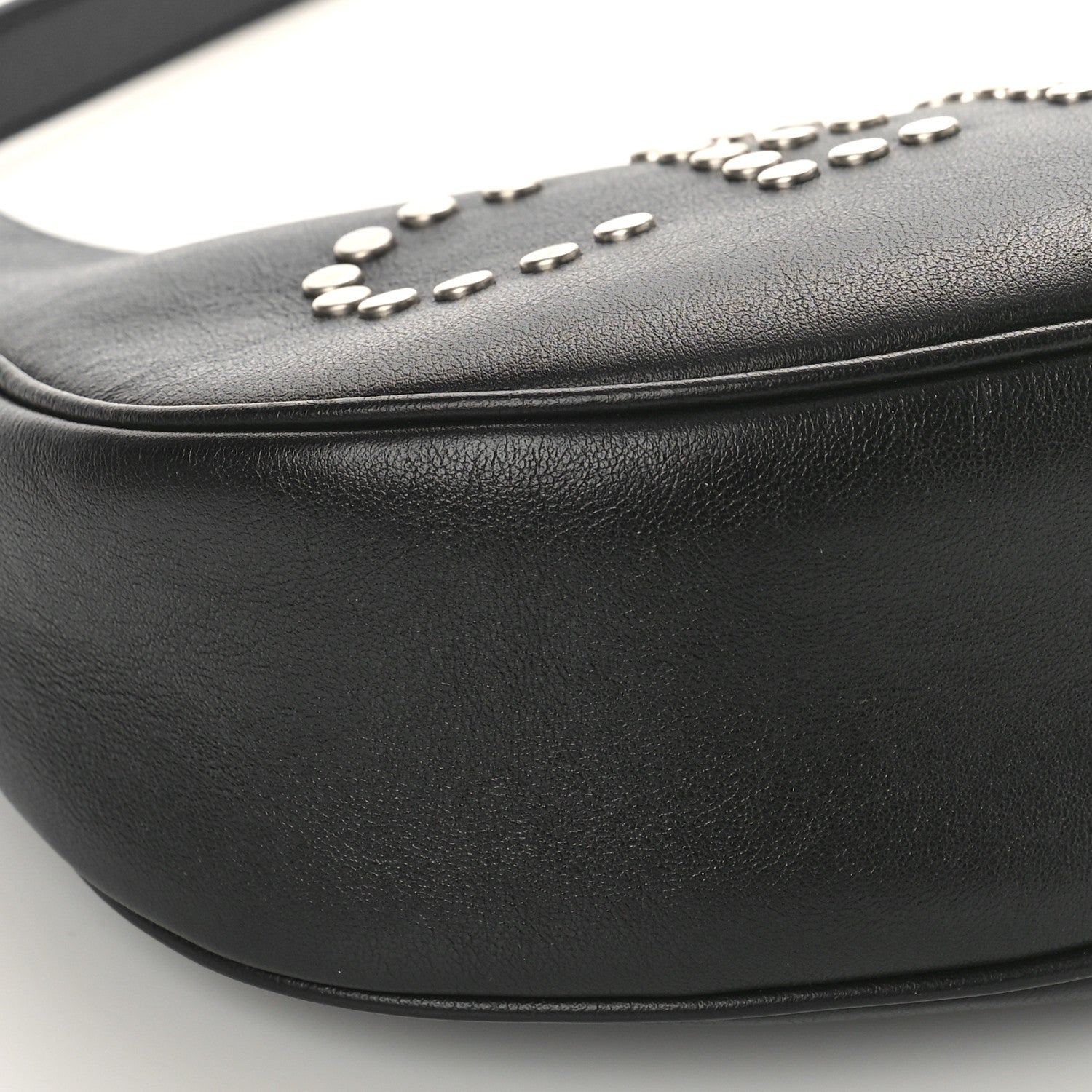 Celine Calfskin Studded Ava Logo Shoulder Bag Black 7 of 8