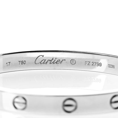 Cartier 18K White Gold LOVE Bracelet 17 4 of 4