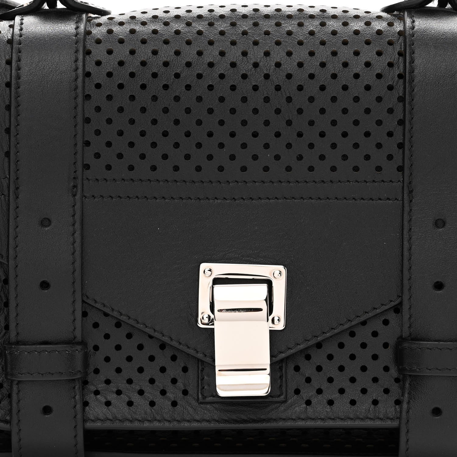 Proenza Schouler Lambskin Perforated Tiny PS1 Satchel Black 9 of 10