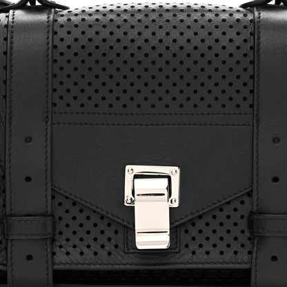 Proenza Schouler Lambskin Perforated Tiny PS1 Satchel Black 9 of 10