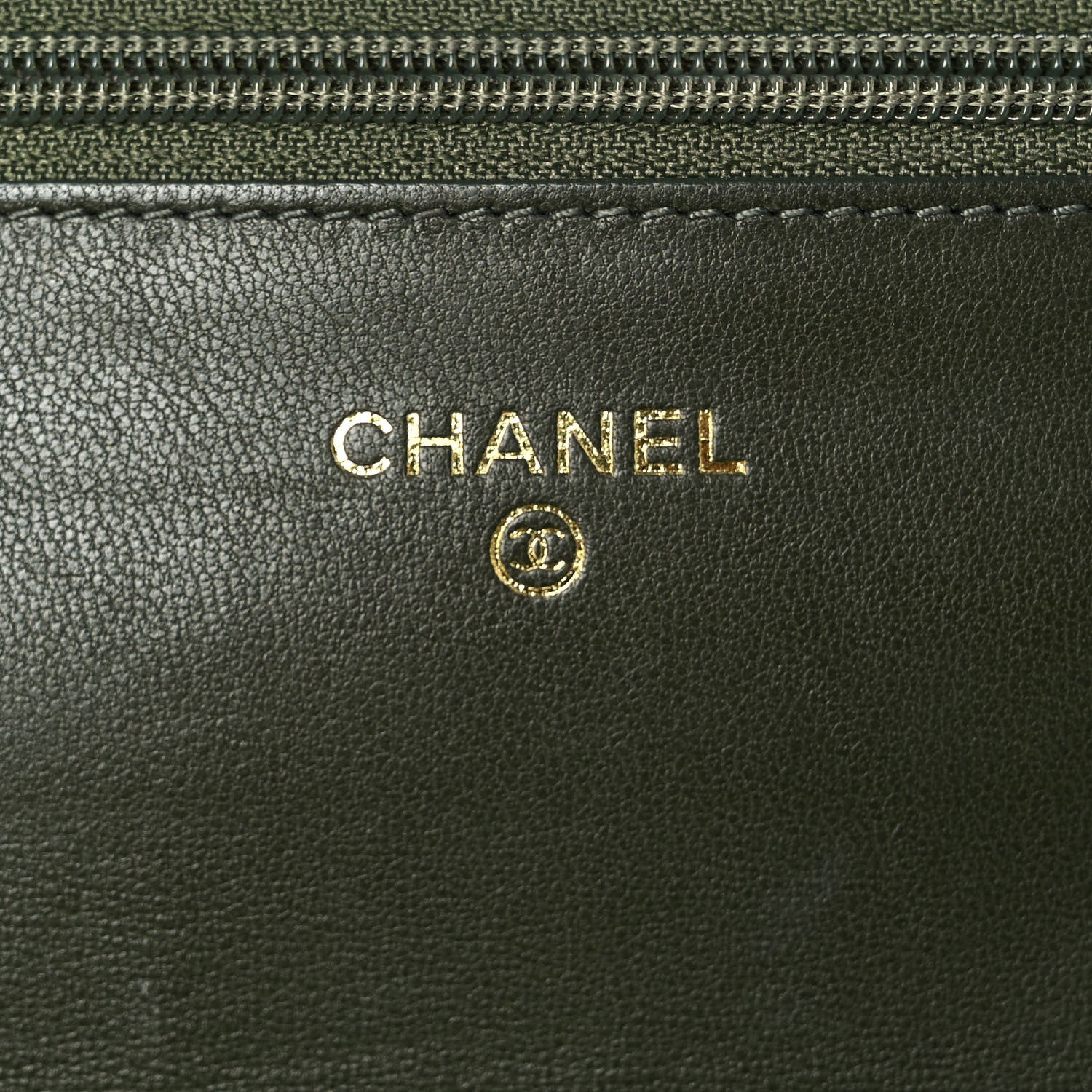Chanel Lambskin Timeless CC Wallet On Chain WOC Khaki 7 of 9