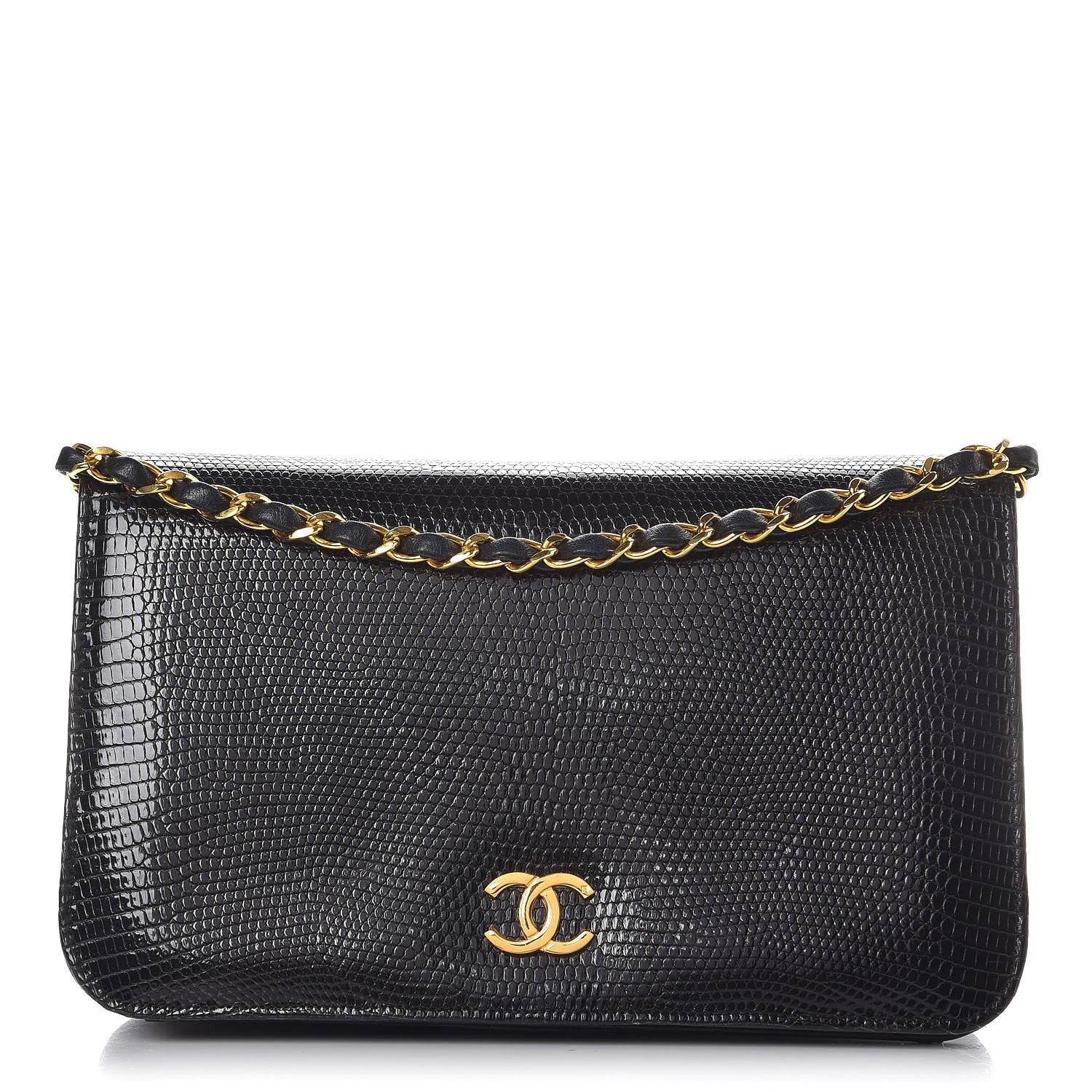 Chanel Lizard Small Single Flap Black 1 of 12