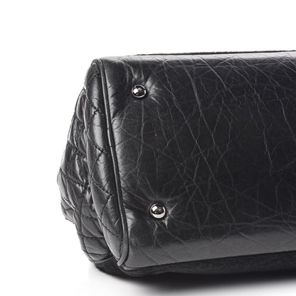 Chanel Aged Calfskin Pony Hair Quilted Miss Pony Bowler Black 6 of 9