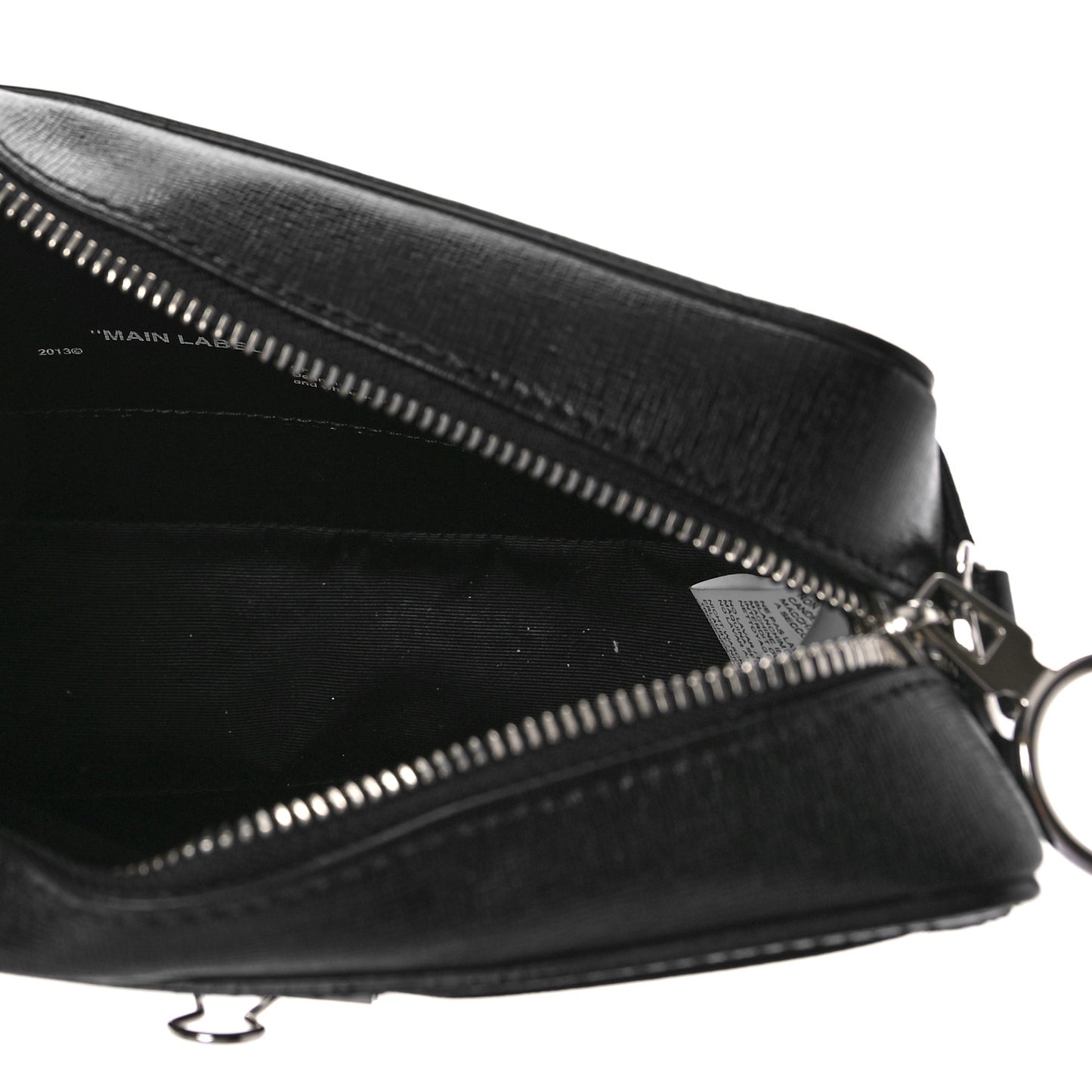 Saffiano Striped Diag Binder Belt Bag Black