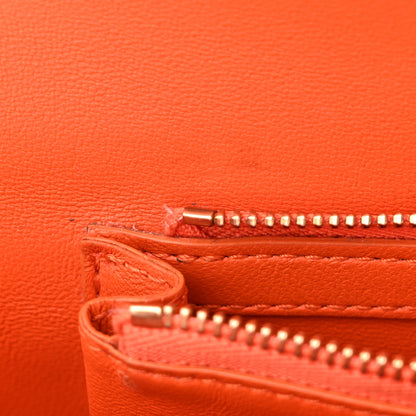 Celine Shiny Calfskin Triomphe Chain Shoulder Bag Pop Orange 16 of 19