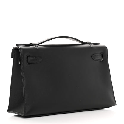 Hermes Swift Kelly Pochette Clutch Black 3 of 9