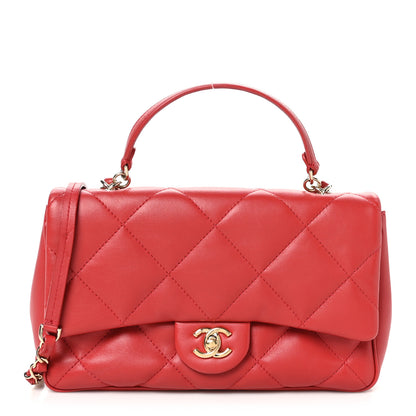 Chanel Lambskin Quilted Easy Carry Flap Red 1 of 10