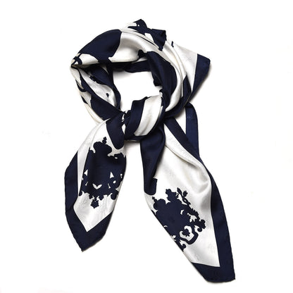 Hermes Silk Harnais De Cour Tattoo Scarf 90 Marine White 3 of 7