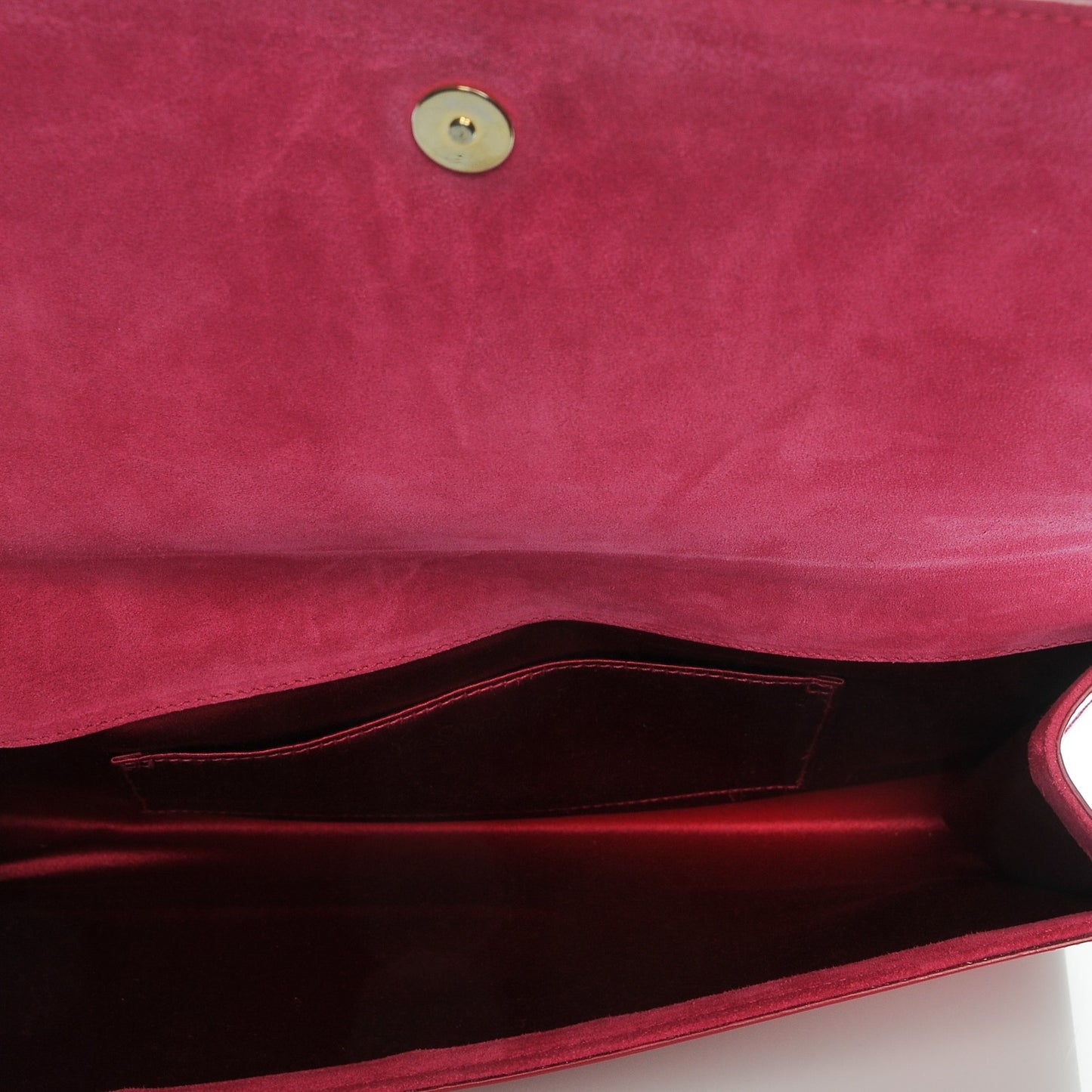 Patent Monogram Large Belle De Jour Clutch Fuchsia