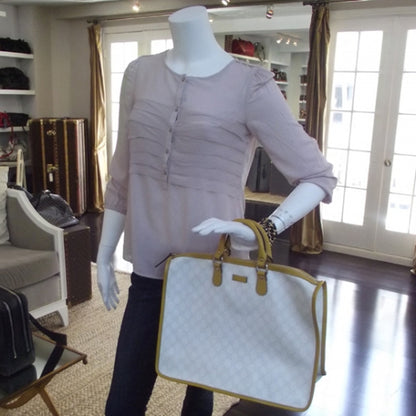 Gucci GG Plus Monogram Joy Tote Bag Yellow White 2 of 11