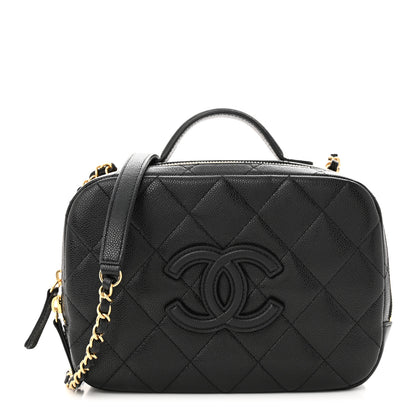 Chanel Caviar Quilted CC Small Top Handle Vanity Case Black 1 of 12