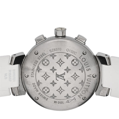 Louis Vuitton Stainless Steel Rubber Mother of Pearl 34mm Tambour Lovely Cup Quartz Watch 4 of 4