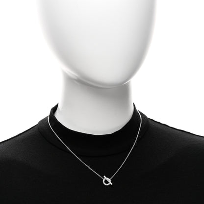 Hermes 18K White Gold Diamond Finesse Pendant Necklace 2 of 6