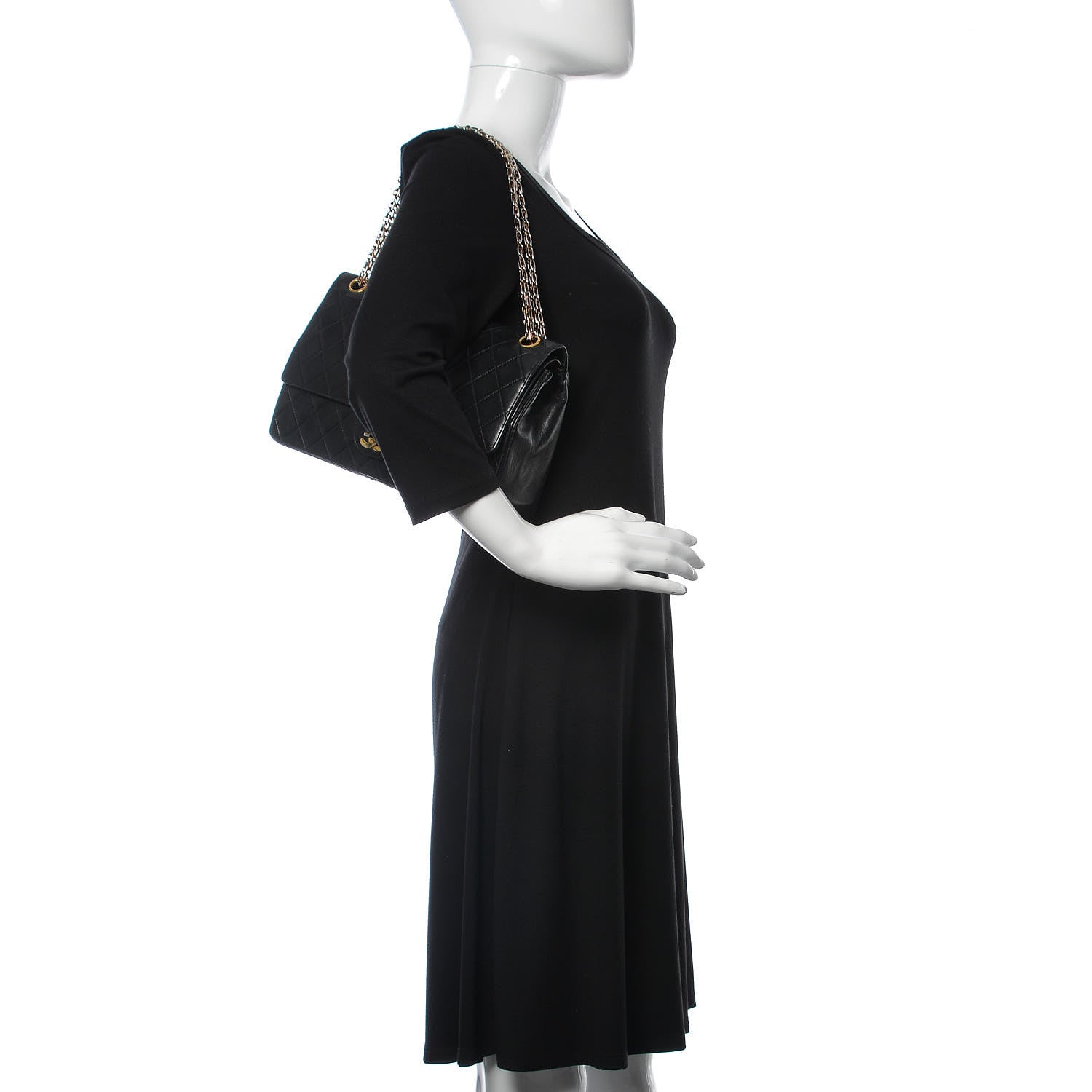 Chanel Lambskin Quilted Medium Double Flap Bijoux Chain Black 2 of 19
