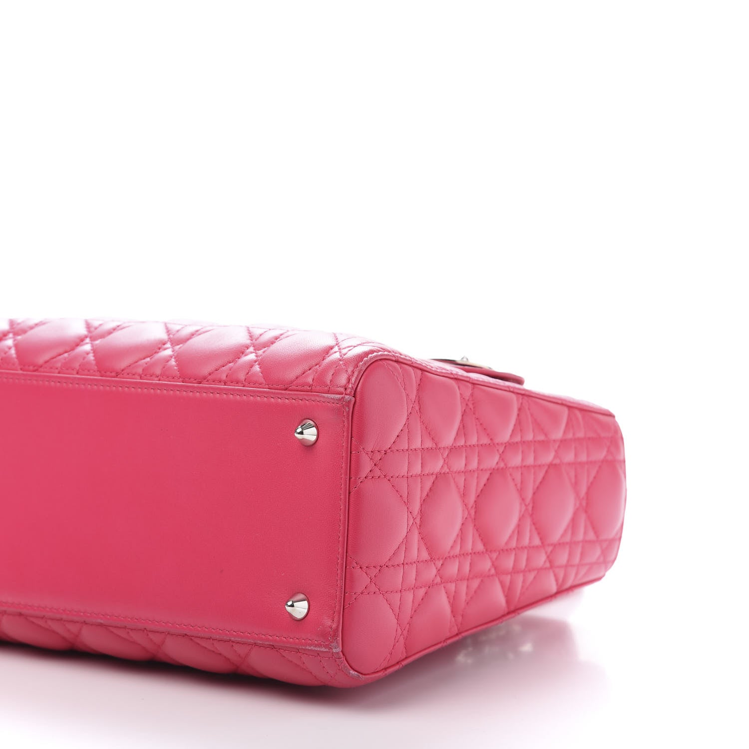 Christian Dior Lambskin Cannage Medium Lady Dior Fuchsia 9 of 18