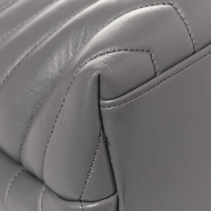 Saint Laurent Calfskin Y Quilted Monogram Medium Loulou Chain Satchel Light Gray 10 of 13