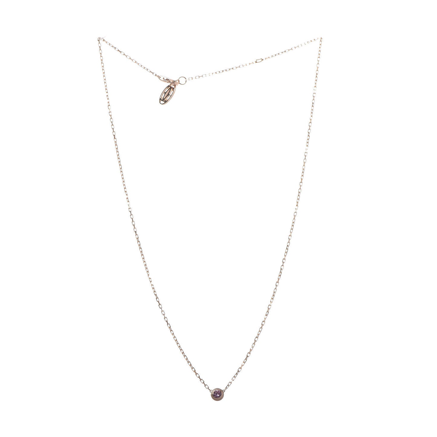 18K Pink Gold Pink Sapphire D'Amour Pendant Necklace