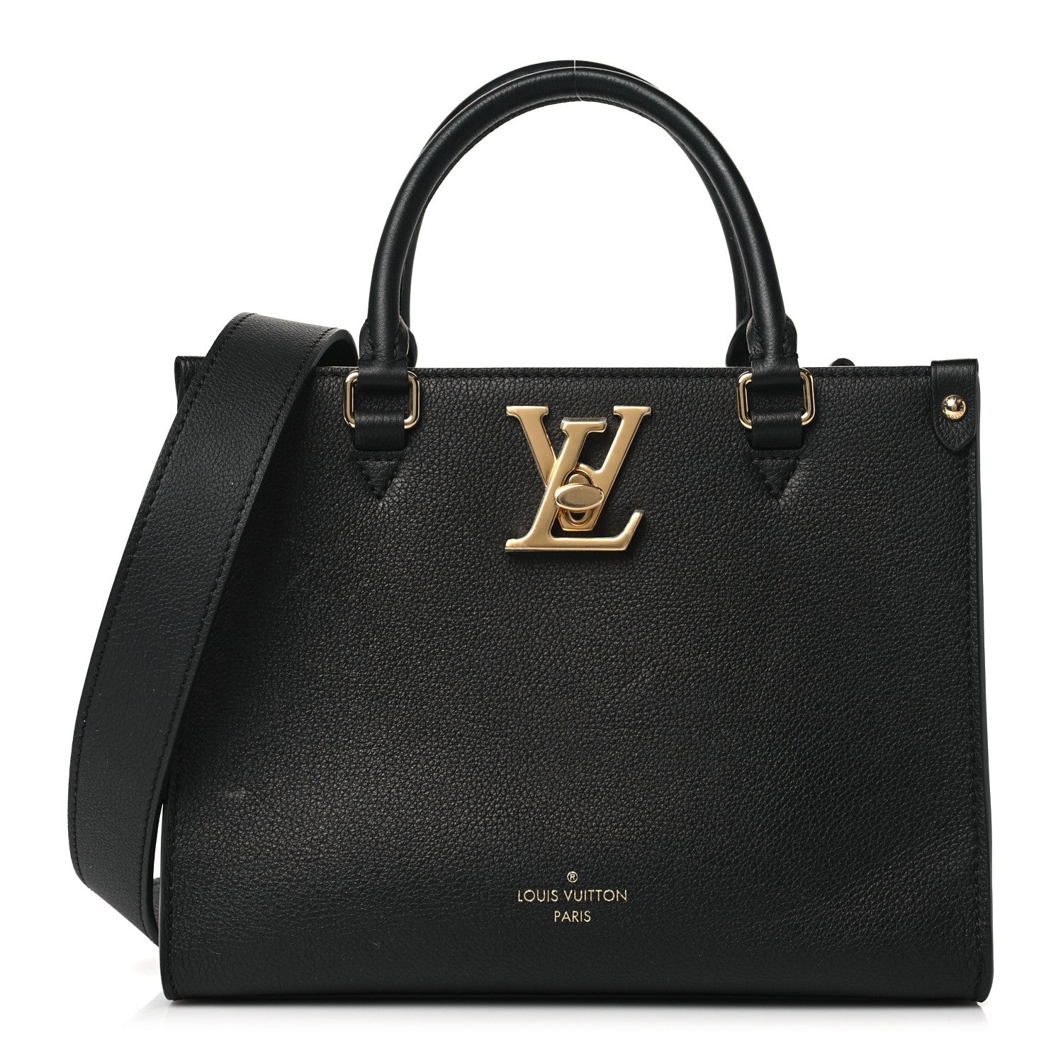 Louis Vuitton Calfskin Lock & Go Tote Black 1 of 11