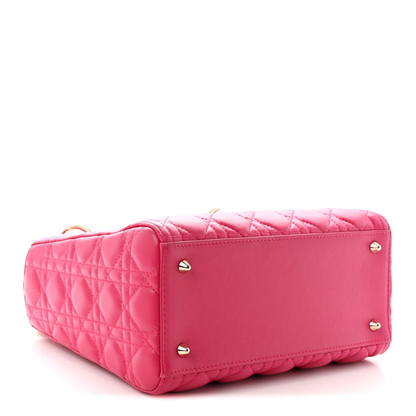 Lambskin Cannage Medium Lady Dior Fuchsia